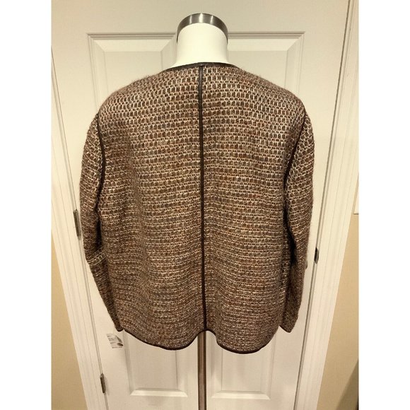 Lafayette 148 New York Bronze Tweed Wool Jacket, Size L, NWT! $798 - Picture 6 of 9